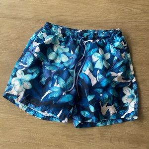Hugo boss men’s floral print swimsuit trunks shorts